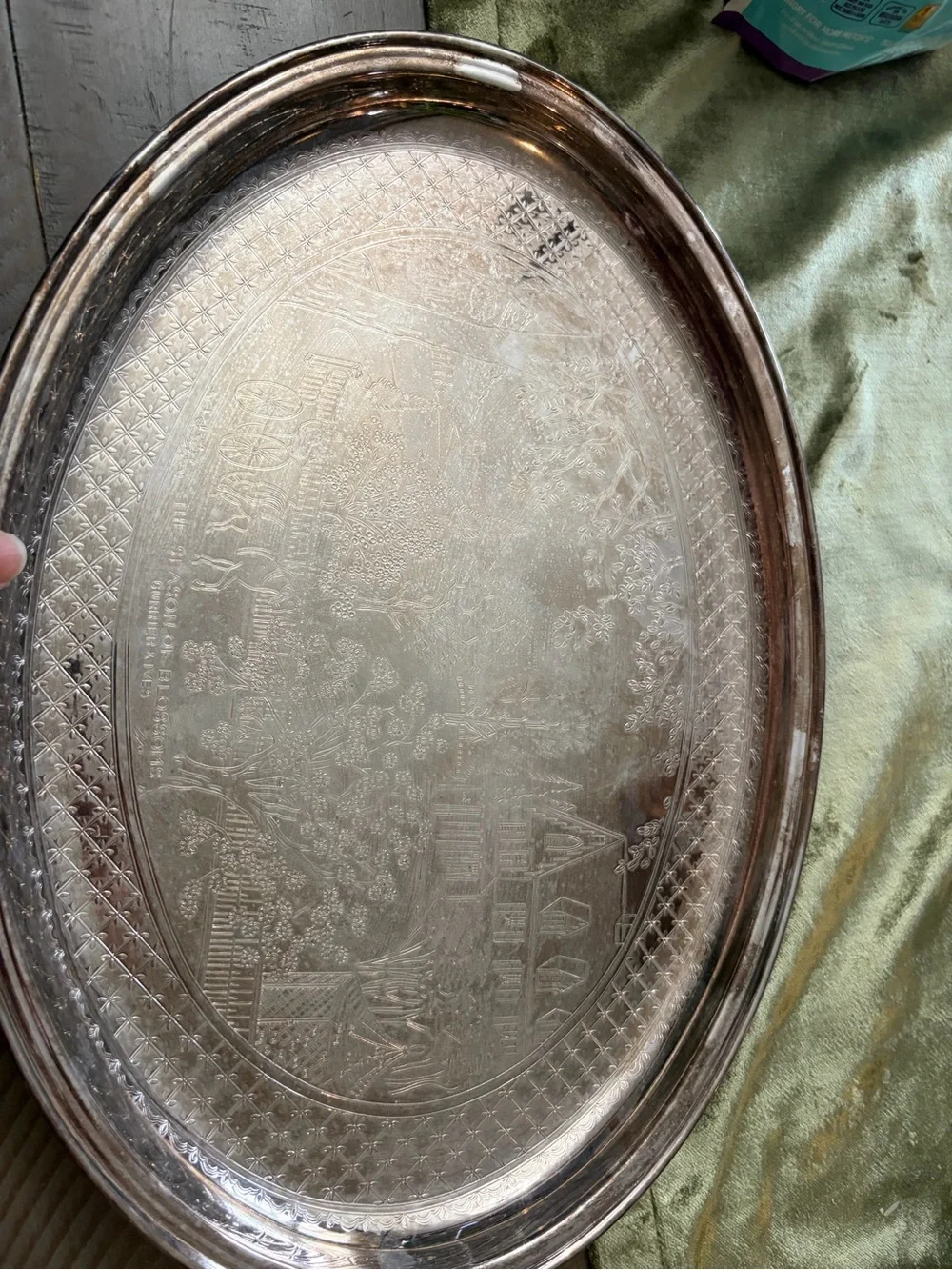 Vintage Gorham Silver plated Serving Tray Currier&Ives